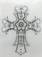 Bügelbild Strass aufwändiges Kreuz Crystal + Schwarz 120223