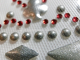 Hotfix Bügelmotiv Tolle Krone Strass - Silber Strass Rot 130905