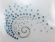 Hotfix Strass Bügelbild Welle Aquamarin und Crystal 100405