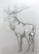 Hotfix Bügelbild toller natürlicher Hirsch links crystal 140102