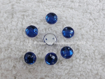 Aufnähsteine rund Cobaltblau Royalblau 111016-1, 20 Glitzersteine 6 mm