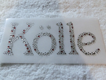 Strass Bügelbild Schriftzug Kölle – Karneval Hotfix Motiv