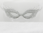 Strass Bügelbild Maske – Fasching & Karneval Crystal-Silber