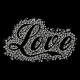 Hotfix Bügelbild Strass Schriftzug Love 190113 Crystal