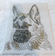 Strass Bügelbild Hund Kopf belgischer Schäferhund