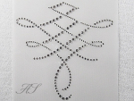 Hotfix Strass Bügelbild Ornament Crystal – Strassmotiv zum Aufbügeln 190620