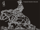Hotfix Bügelbild Strass Pferd Western Cowboy Sliding 120924
