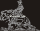 Hotfix Bügelbild Strass Pferd Western Cowboy Sliding 120924