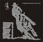 Strass Bügelbild Westernreiter Barrel Racing 110905 Crystal