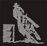Strass Bügelbild Westernreiter Barrel Racing 110905 Crystal