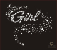 Hotfix Strass Bügelbild Applikation GIRL mit Sternen Strassmotive 140129