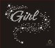 Hotfix Strass Bügelbild Applikation GIRL mit Sternen Strassmotive 140129