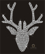 Hotfix Strass Bügelbild Hirsch Hischkopf Crystal 131206-21
