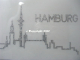 Hotfix Bügelbild Strass Skyline Hamburg groß 120224