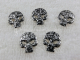 25 Hotfix Nieten Bügelnieten Skull Totenkopf schwarz Nailheads zum aufbügeln