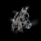 Hotfix Strass Bügelbild edler Pferd-Kopf mit Halfter 230609