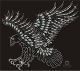 Hotfix Strass Buegelbild Silberner Adler - Eagle Applikation 150608