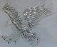 Hotfix Strass Buegelbild Silberner Adler - Eagle Applikation 150608
