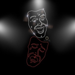 Strass Bügelbild Venedig Masken – Weinend & Lachend Karneval Rot Crystal