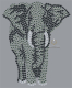 Hotfix Strass Bügelbild Tier Bügelmotiv Applikation Afrika Elefant 180709