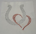 Strass Bügelbild Hufeisen mit Herz 251219