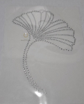 Strass Bügelbild Ginkgo Blatt – Hotfix Applikation