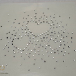 Strass Bügelbild 3 Herzen – Hotfix Applikation Crystal / Rot Crystal