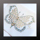 Strass Bügelmotiv Schmetterling Blau 230609