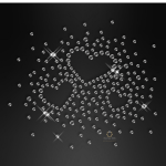 Strass Bügelbild 3 Herzen – Hotfix Applikation Crystal / Rot Crystal