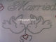 Bügelbild Strass Just Married m. Herzen Strassbild 111016