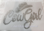 Hotfix Strass Bügelbild Cowgirl mit Stetson Western Applikation 130504 Strassbild