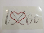 Strass Bügelbild I Love Golf Rot Crystal – Hotfix Applikation 241224