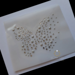 Strass Bügelbild Schmetterling Gold oder Silber – Hotfix Applikation zum Aufbügeln 131001