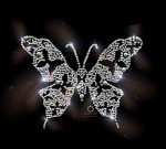 Strass Bügelbild Schmetterling – Glitzernde Hotfix Applikation zum Aufbügeln 130607