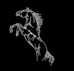 Strass Mustang Wildpferd – Hotfix Bügelbild 120824