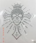 Strass Bügelbild Totenkopf Skull mit Kreuz Biker 140205 – auffällige Applikation