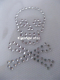 Strass Bügelbild kleiner Totenkopf Skull 111010 – Mini Applikation 4,5 x 3 cm