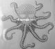 Strass Bügelbild Krake mit Totenkopf 120508 – riesiges Skull Oktopus Motiv