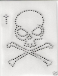 Strass Bügelbild kleiner Totenkopf Skull 130717 – Applikation 10 x 8 cm