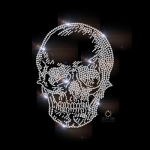 Strass Bügelbild großer Totenkopf Skull 120406 – Applikation 20 x 15 cm