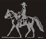 Strass Bügelbild Pferd Western Cowboy 110905 – Hotfix Aufbügel Applikation