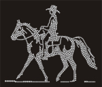 Strass Bügelbild Pferd Western Cowboy 110905 – Hotfix Aufbügel Applikation