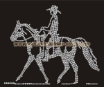 Strass Bügelbild Pferd Western Cowboy 110905 – Hotfix Aufbügel Applikation