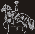 Strass Pferd Reiter Andalusier – Bügelmotiv & Applikation