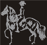 Strass Pferd Reiter Andalusier – Bügelmotiv & Applikation