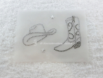 Strass Cowboyhut & Boots – Bügelmotiv Western Applikation