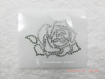 Rose Hotfix Strass Bügelbild Rose Crystal Grün 121129 Applikation Strassmotiv