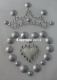 Strass Bügelbild Applikation Herz mit Krönchen Silber 0801687-01da