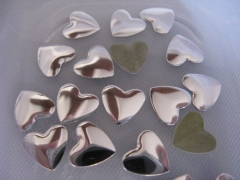 50 Hotfix Bügelnieten Nailheads Herz Silber 9 mm