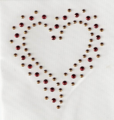 Bügelbild Herz Gold-Rot 090828-04dc